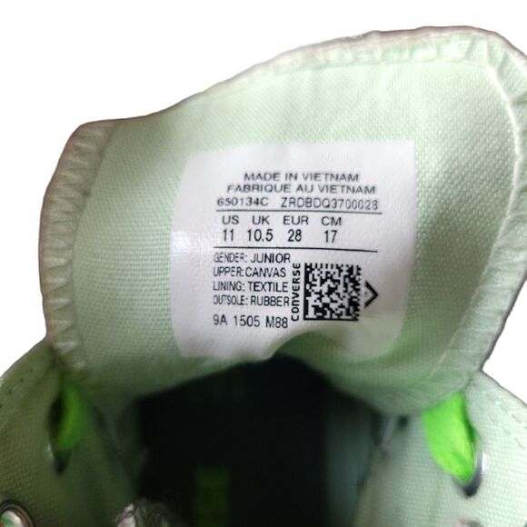 Converse All Star Hi Bow Back Snakeskin Neon Green Lace Up High Top Sneaker 11 - Picture 11 of 13